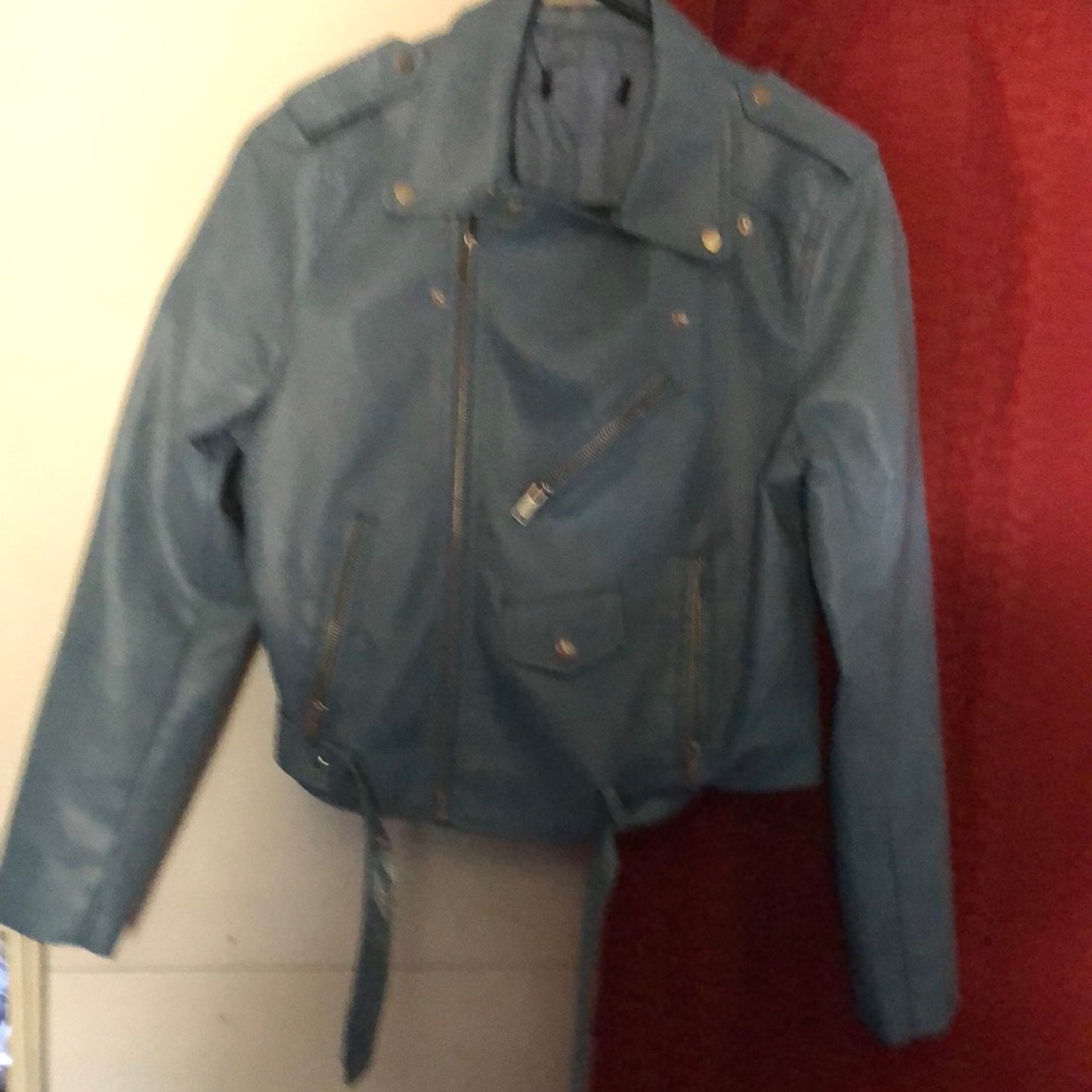 Women's Blue Biker Jacket